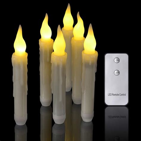 Illuminate Your Outdoor Gatherings with Leejec's Set of 20 Flickering Taper Candles and Magic Wand Remote
